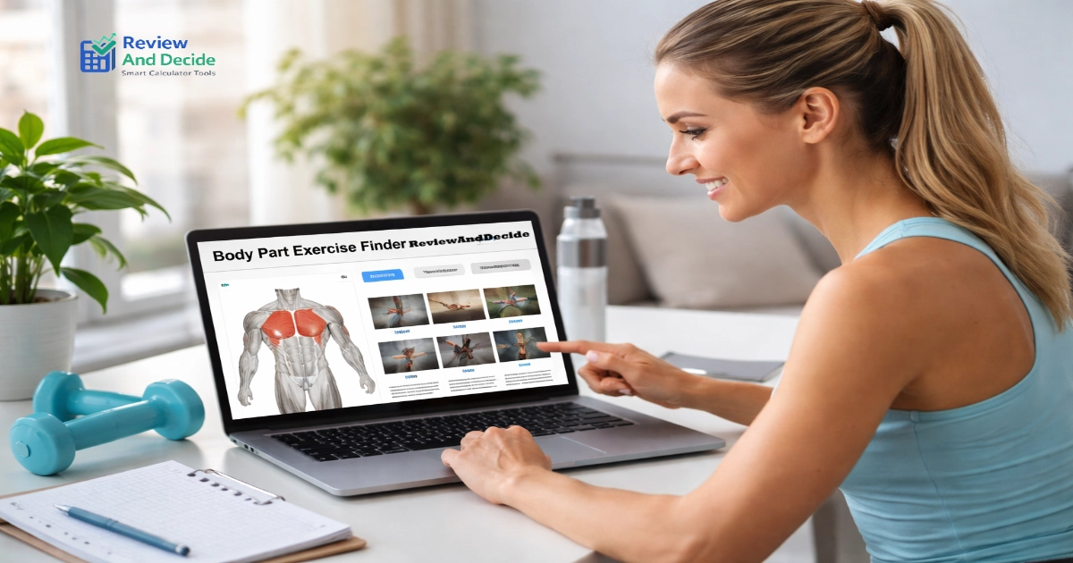 Body Part Exercise Finder 2026 Updated – Free Home & Gym Workout Tool | ReviewAndDecide