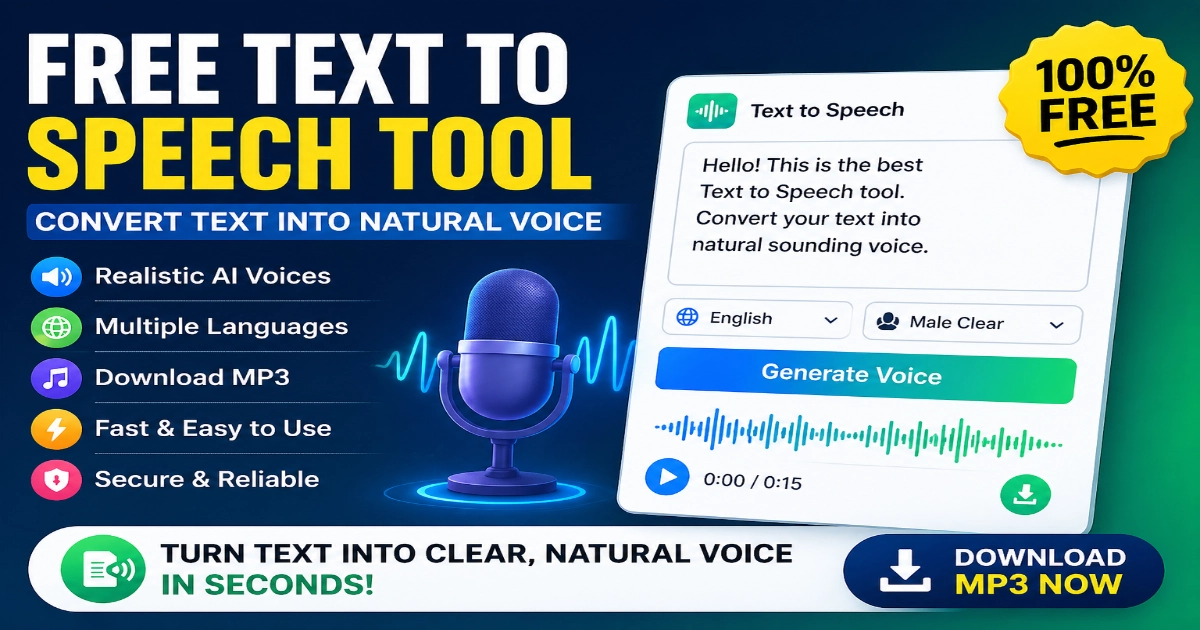 Free Text to Speech Online – Convert Text to MP3 Voice Instantly (2026 Updated)