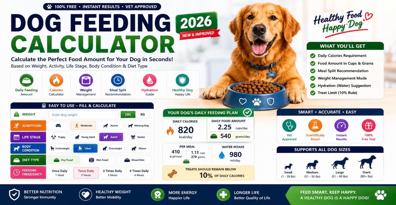 Free Dog Feeding Calculator – Daily Food & Portion Guide
